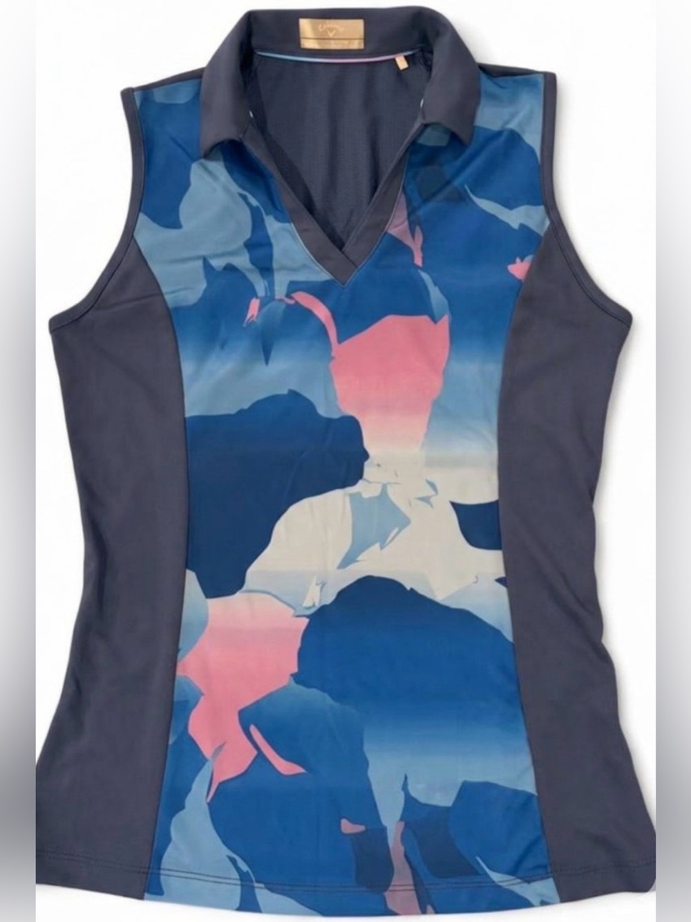 Callaway Women's Sz. S Opti-Dri Abstract Sleeveless Polo Golf Shirt